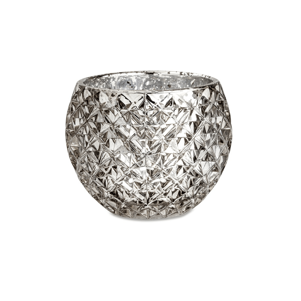 Vaso Decorativo Porta-Velas Champanhe Cachepot Vidro - 9 cm