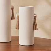 Vaso em Cerâmica com Corda Off White 26,5cm