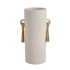 Vaso em Cerâmica com Corda Off White 26,5cm