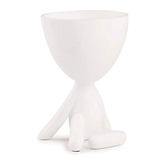 Vaso Em Poliresina Bob Sentado Com Uma Perna Levantada Branco