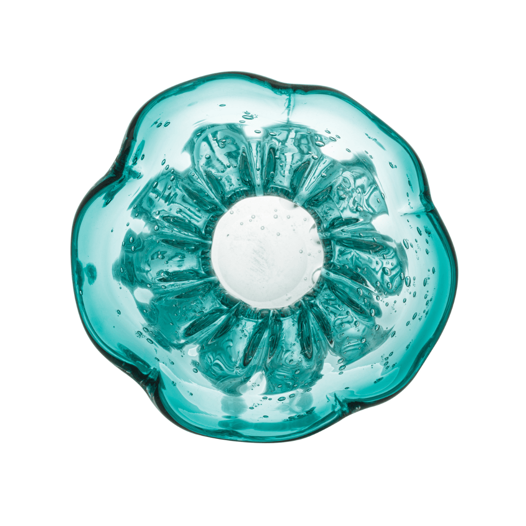 Vaso Murano Trouxinha de Vidro Italy Azul Verde Tiffany 13 cm