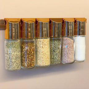 Vidros para Temperos e Condimentos 6 Peças Rose Gold