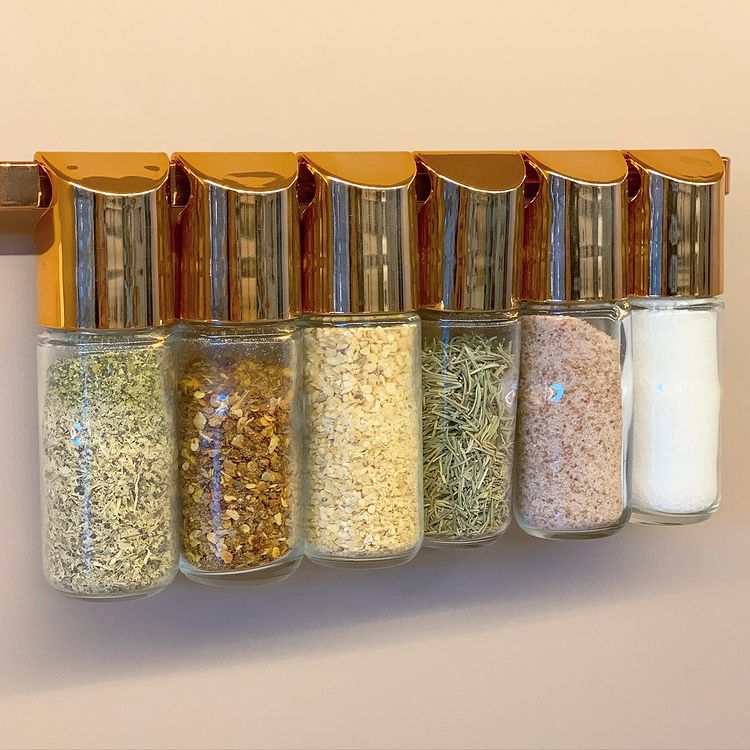 Vidros para Temperos e Condimentos 6 Peças Rose Gold