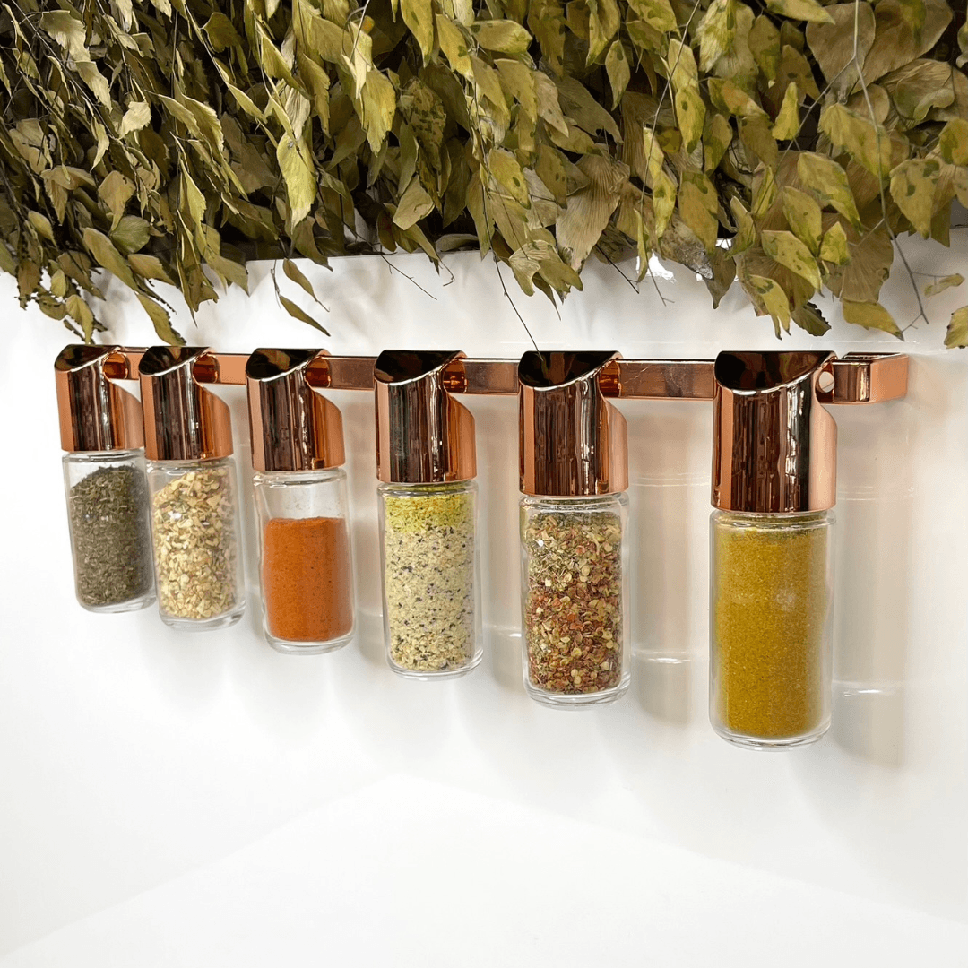 Vidros para Temperos e Condimentos 6 Peças Rose Gold