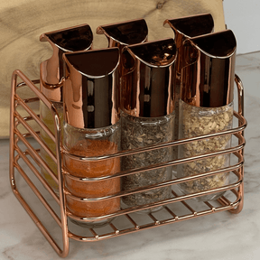 Vidros para Temperos e Condimentos 6 Peças Rose Gold