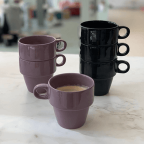 Xícara de Café Cerâmica Empilhável Lilás 90ml