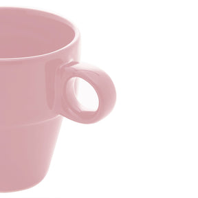 Xícara de Café Cerâmica Empilhável Rosa 90ml