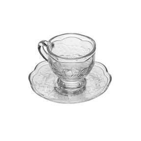 Xicara de Café com Pires Cristal New Butterfly 80ml