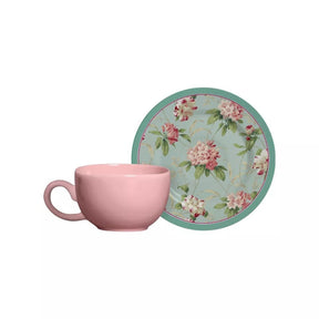 Xícara de Café com Pires Sweet Vintage Rosa 80ml