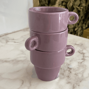 Xícara de Chá Cerâmica Empilhável Lilás 210ml