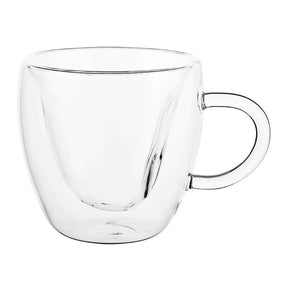 Xicara de Coração Parede Dupla em Vidro Borossilicato 150ml