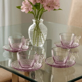 Jogo 4 Xicaras de Chá com Pires Rainbow Bee 200ml