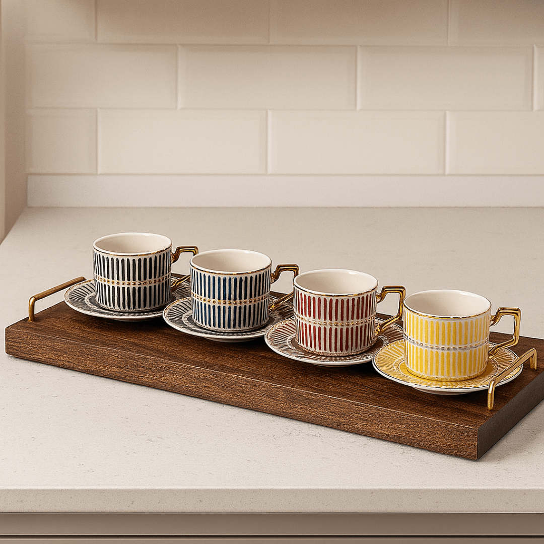 Jogo 4 Xícaras Café com Pires Olimpo New Bone 110ml