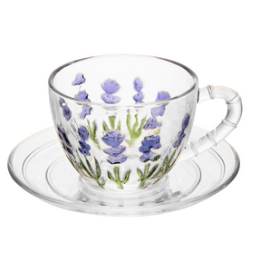 Kit 4 Xícaras de Café Cristal Lavanda 80ml