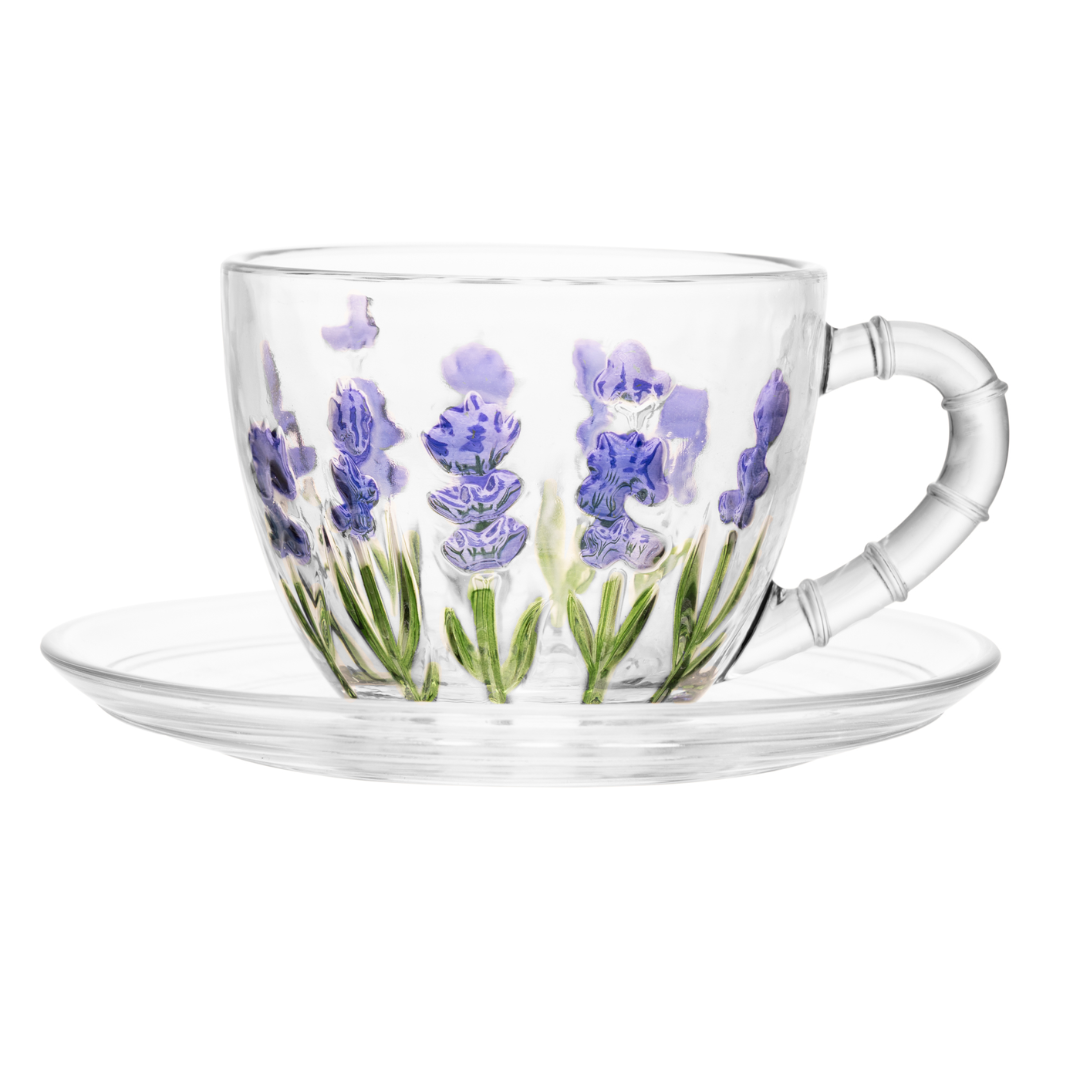 Xícara de Chá com Pires Lavanda 220ml