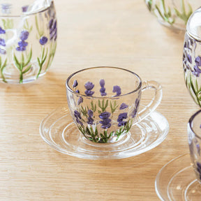 Kit 4 Xícaras de Café Cristal Lavanda 80ml